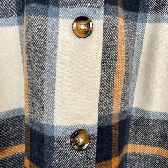 Navy Plaid Coat - Picture 3 of 9
